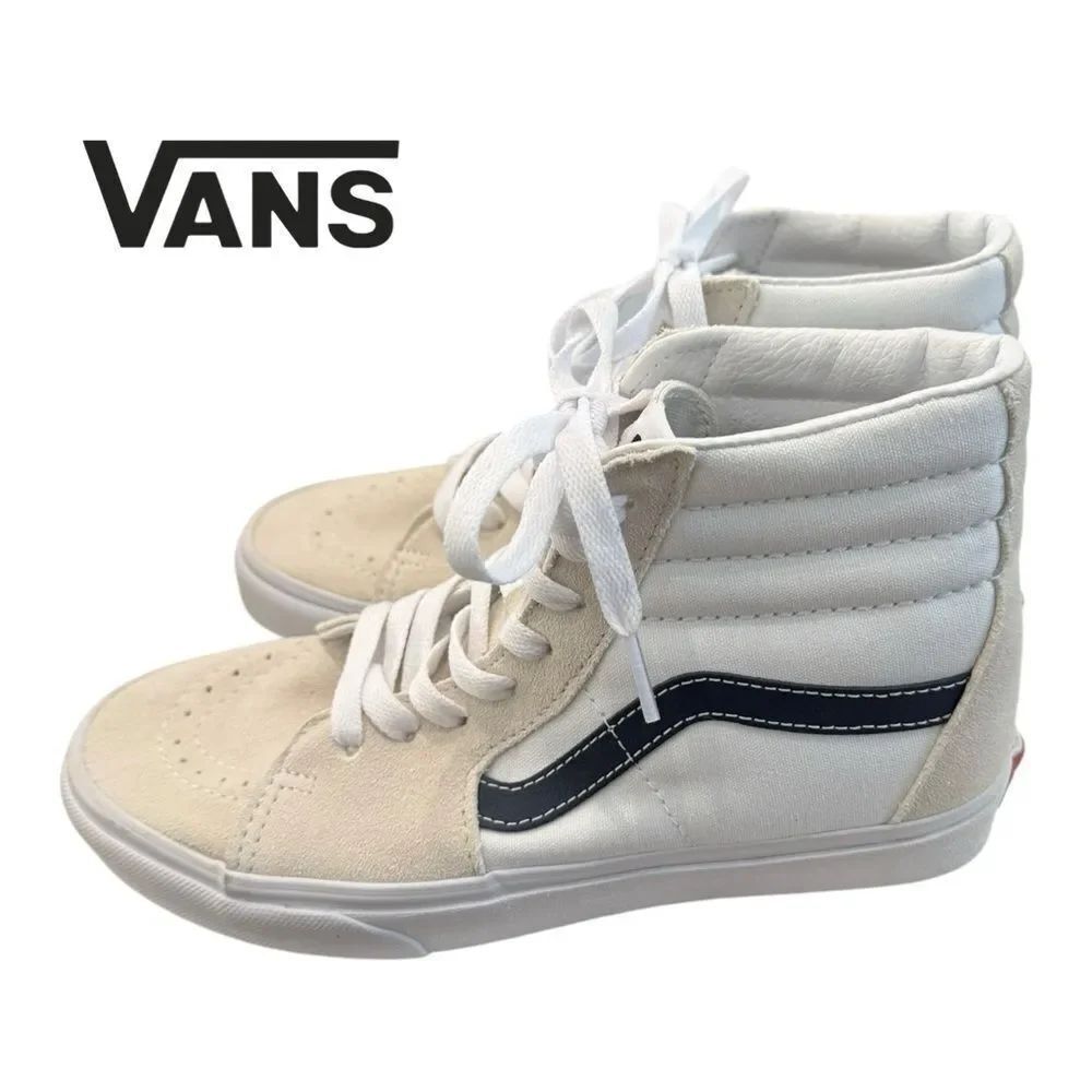 New Vans Sk8-Hi 'Classic Sport - Dress Blues - Cream White Suede Sneakers 7